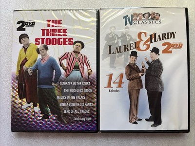 Three Stooges & Laurel and Hardy 2-DVD Lot NEW & SEALED TV Classics