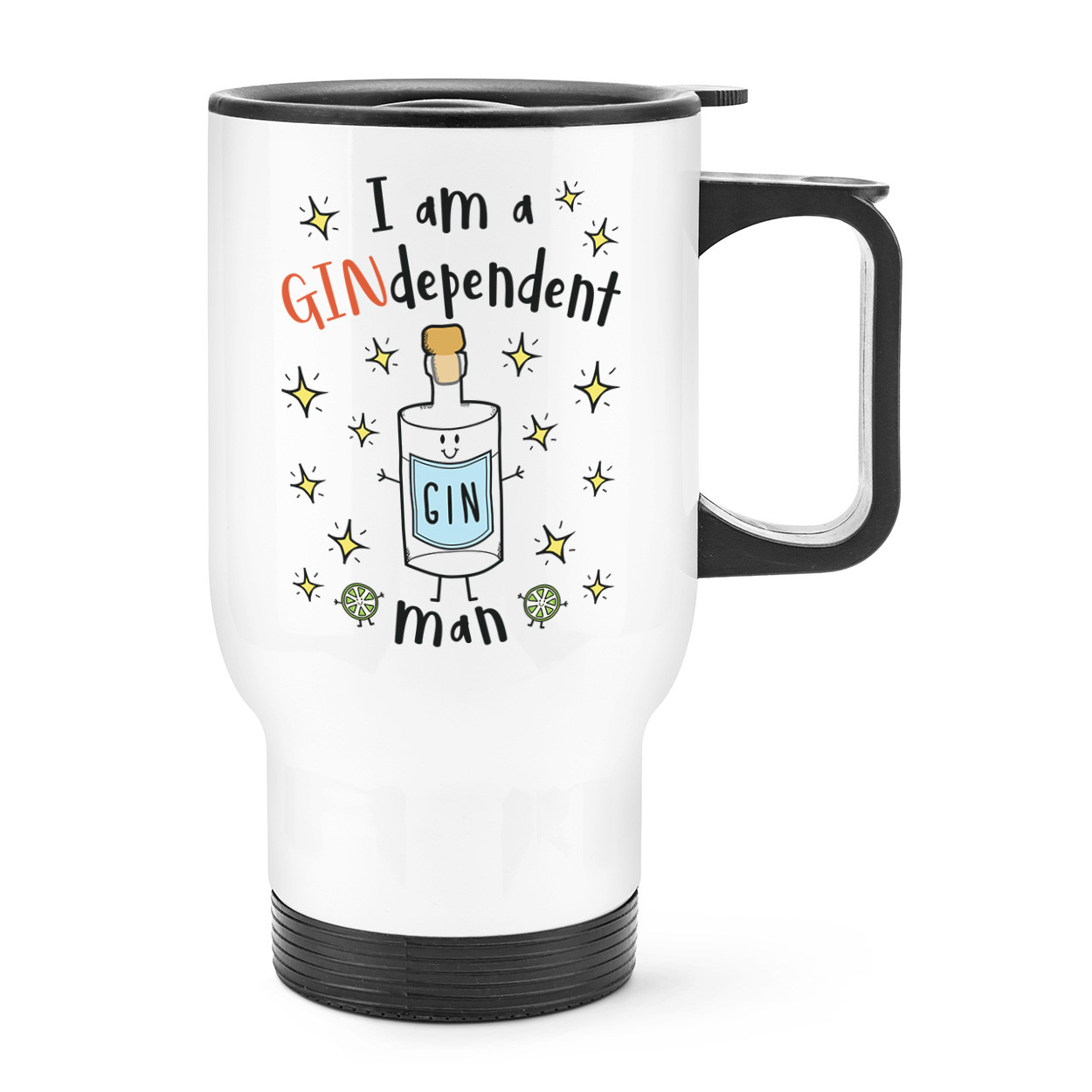 I Am A Gindependent Man Travel Mug Cup With Handle - Gin Independent Funny