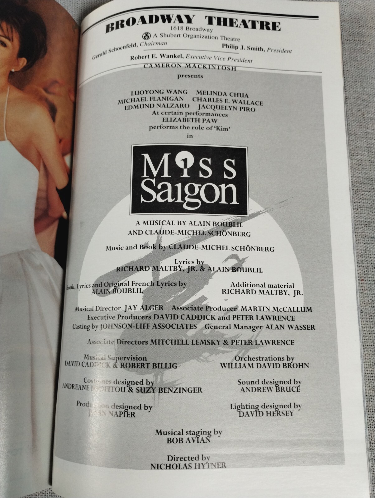MISS SAIGON Playbill Broadway Theatre 2000 Luoyong Wang w/Understudy ...