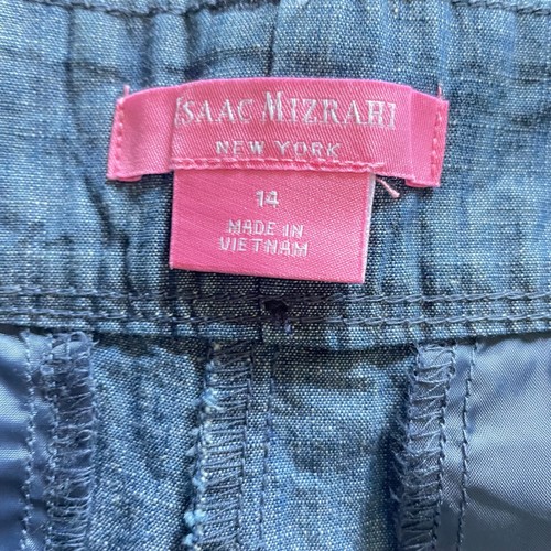 Isaac Mizrahi Tailored Short Size 14 New 100% Cotton Pockets Blue Lightweight - Picture 4 of 6