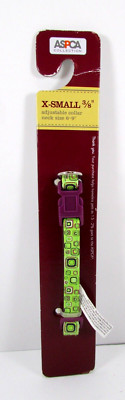 NEW ASPCA XSmall Dog Collar green purple Neck Size 6''-9'' ADJUSTABLE