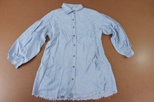 Women's Size Small Light Blue Long Sleeve Raw Hem Short Shirt Dress New