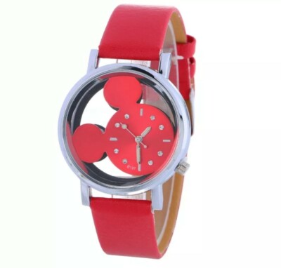 Mickey Mouse watch for women new red Faux Leather | eBay display picture 1