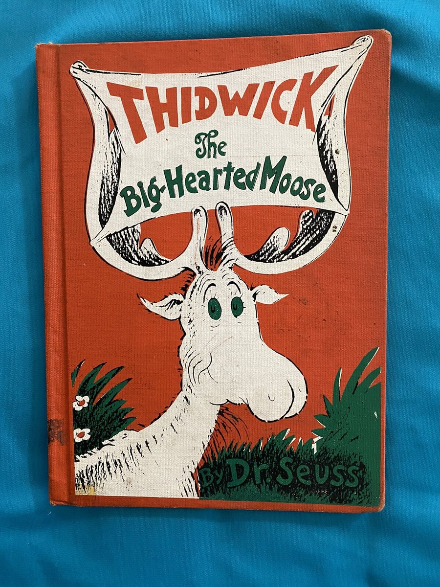 赤本 Dr Seuss Thidwick the Big-Hearted Moose 1948 *Rare* Red Hardcover