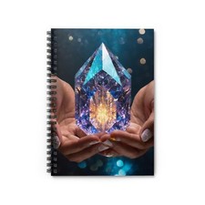 Magic Crystal Cluster Spiral Notebook Ruled Line Reiki Zen Journal 118 Page