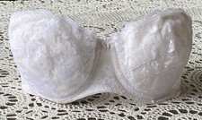 Vintage Adonna JC Penney White Strapless Lace 34 C Bra Underwire