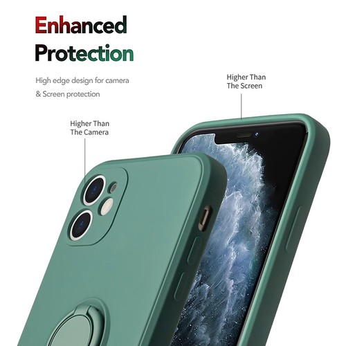 Liquid Silicone Magnetic Ring Stand Case Cover For iPhone 14 13 12 11 Pro Max - Picture 9 of 22