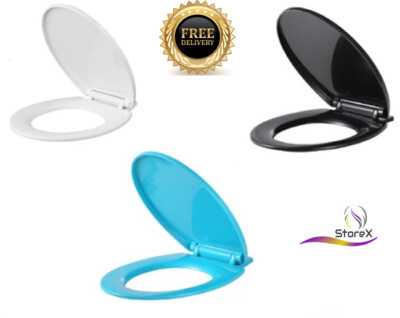 NEU Soft Close WC-Sitzgarnitur Badezimmer ovale Form strapazierfähige Sitze Anti Slam   