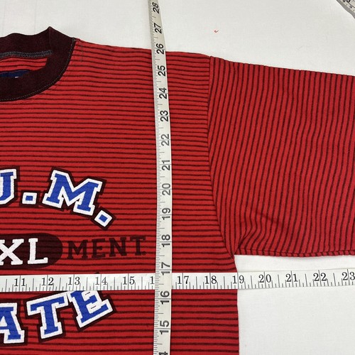 Vtg BUM Equipment State T Shirt Mens Tag L Fits S/M Logo Short Sleeve B.U.M. 90s - Picture 2 of 10