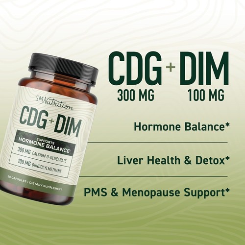 Calcium D-Glucarate with DIM Supplement for Estrogen Detox & Hormone Balance for - Picture 2 of 9