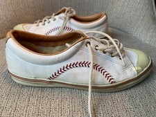 Vintage 90s Keds Baseball Stitch Sneakers Womens Shoes Leather Size 7