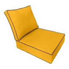 Contrast Trim Deep Seat Cushion Set 23x24x6 Patio Furniture Seat Cushion AD108