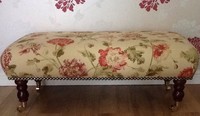 A Quality Long Footstool In Laura Ashley Hepworth Gold Fabric A Quality Long Footstool In Laura Ashley Hepworth Gold Fabric
