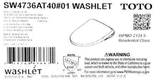 TOTO SW4736AT40#01 T20/T40 Washlet S7A Elongated Bidet Toilet Seat (Sealed)