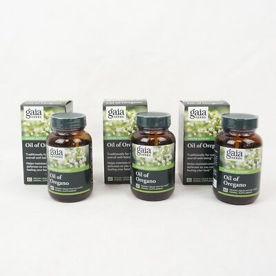 Gaia Herbs Oil of Oregano - Immune Support - 60 Vegan Liquid Phyto-Caps Lot of 3