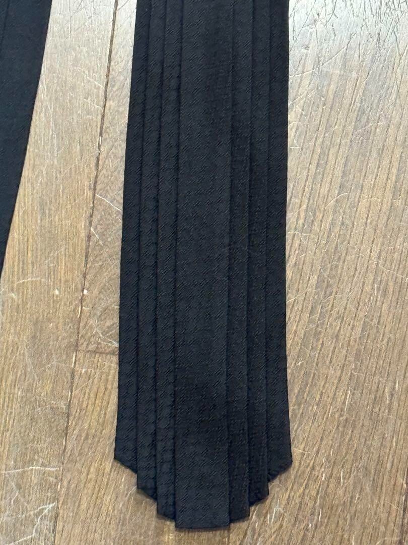 Yohji Yamamoto Tie Vintage Pleated Silk 100% Collection Black Men