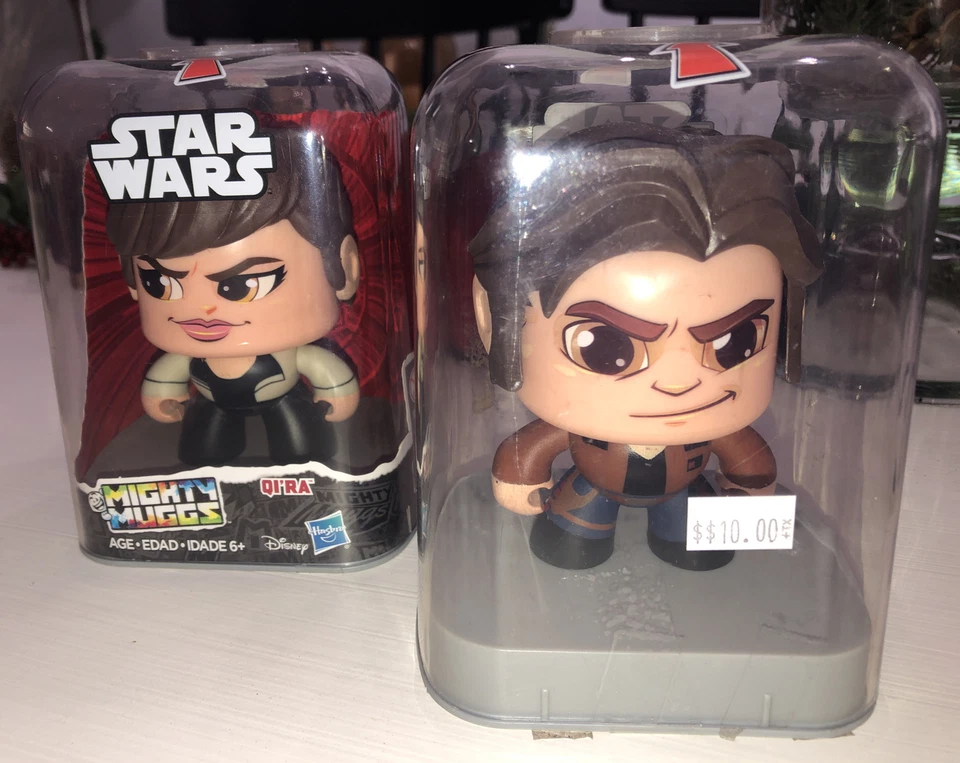 Figura de acción Hasbro Mighty Muggs Star Wars Han Solo #10 y cambios faciales QI’RA Foto 4 de 4