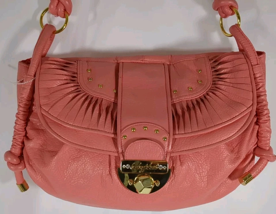 De Colección Y2K Auténtico Bebé Phat Cartera Coral Rosa Hombro Hobo Bolso Bling VER FOTOS  Foto 2 de 4