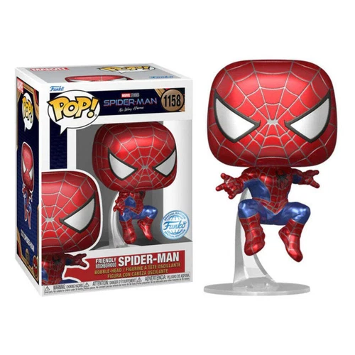 Spider-Man No Way Home Friendly Neighborhood Spiderman Metallic Pop! Vinyl