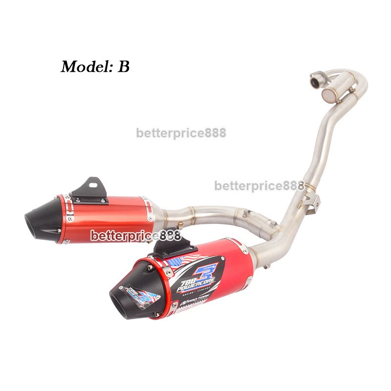 Tubo de cabezales de sistema de escape con silenciador izquierdo + derecho para Honda CRF150F CRF230F Foto 4 de 4