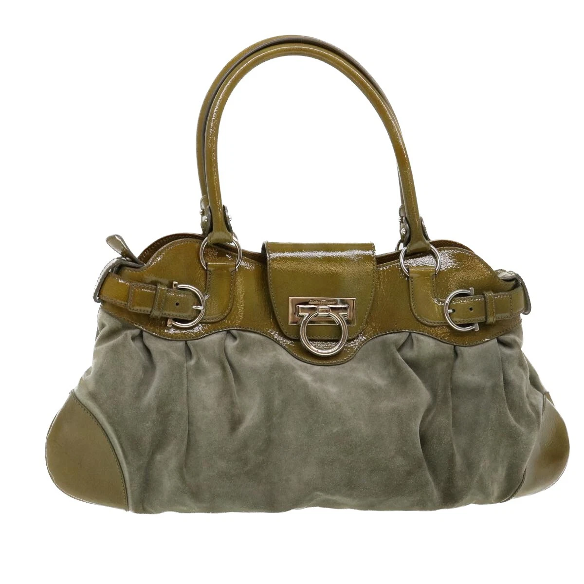 Ferragamo green best sale bag