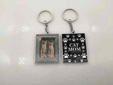 Cat Mom Calico Cat Keychain