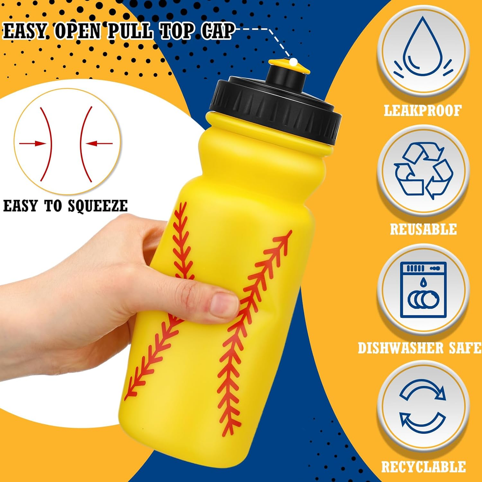 12 Pack Softball Water Bottles Bulk 20 oz Reusable Squeeze Water