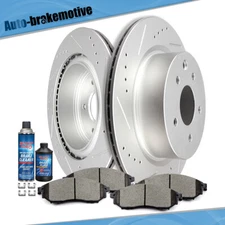 FOR INFINITI EX35 G35 M45 NISSAN MAXIMA 370Z REAR BRAKE ROTORS AND CERAMIC PADS