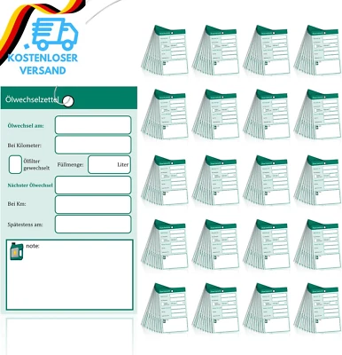 JIAWAGGAG 200 Stück Ölwechsel Anhänger Ölwechselzettel Öl Schilder Ölwechsel Schilder Öl S