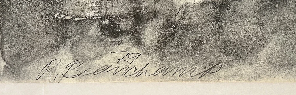 Robert Beauchamp American Provincetown Expressionist Zeichnung signiert gelistet 1979 - Bild 3 von 4