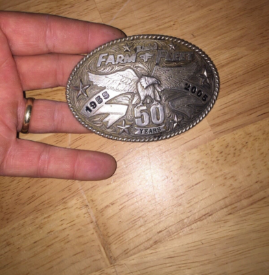 #ad #ad Fleet Farm USA Belt Buckle Collector 50 Year Anniversary Farmer Ranch METAL GIFT $35.72