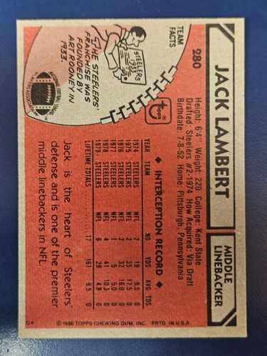 Tarjetas de fútbol americano Topps 1980 completan tu conjunto que elijas elegir cada una #265 - 396 - Imagen 29 de 225