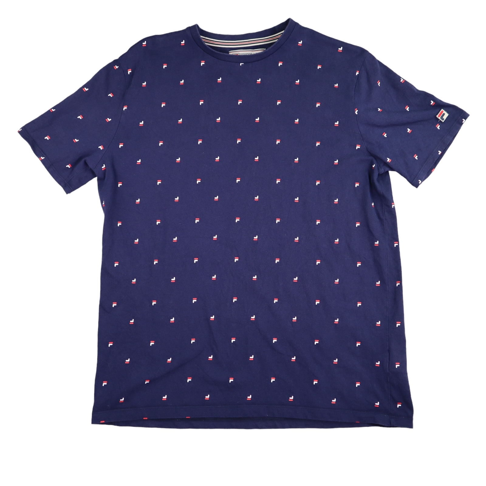 T shirt uomo Fila White Lane logo blu taglia L manica corta girocollo 100% cotone