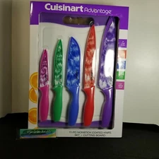 Cuisinart Advantage 11 PC Nonstick Coated Knife Set w/ Covers + Cutting Board