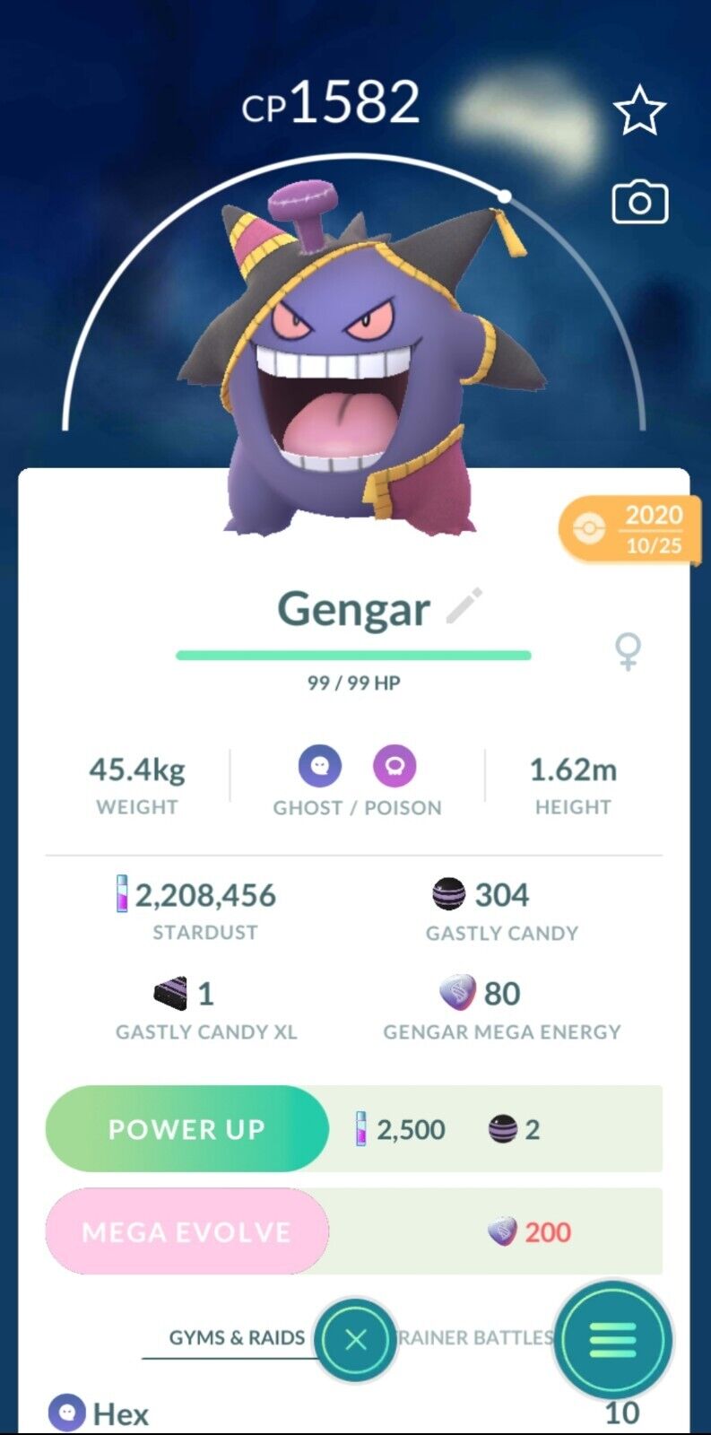 Shiny Gengar Wearing Halloween Costume 2023 for (Download Now) 