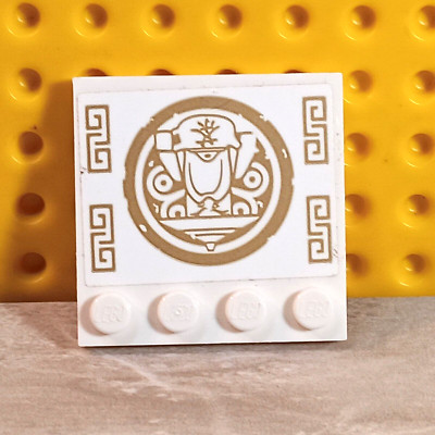 LEGO Ninjago Dojo Sensi Wu Sticker Sign White Gold Panel 4x4 Row of Studs