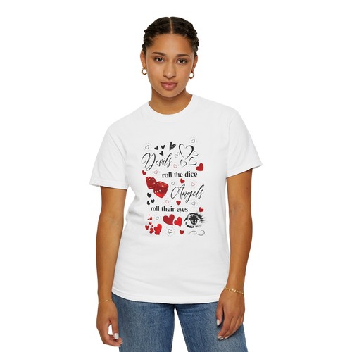 Roll The Dice Devil Angels T Shirt Top Graphic Tee Vintage Retro Boho Vibes Top - Picture 4 of 6