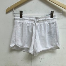 DSG Girl's Mesh Stride Run Built-in Brief Shorts Natural Waist White DAG12132