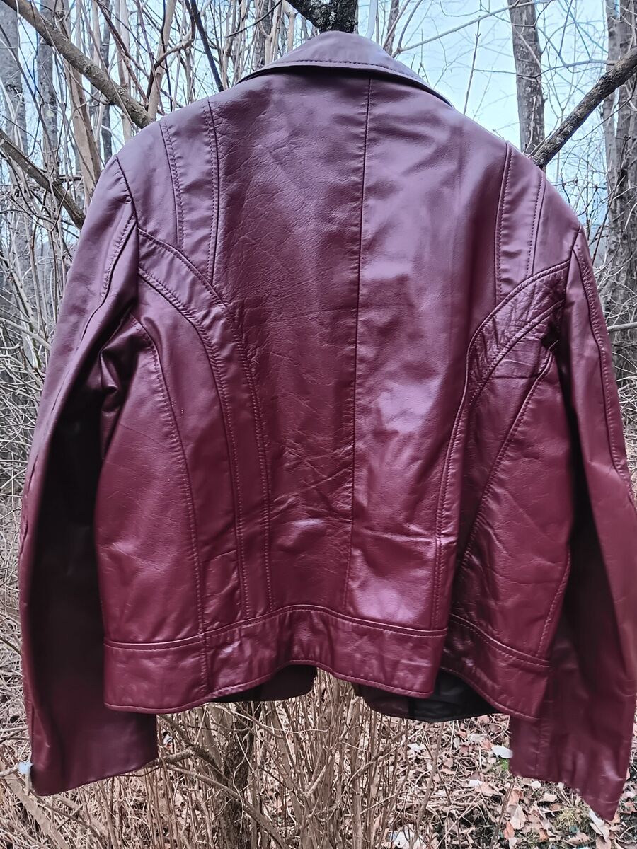1980 mahogany brown SAMBER LEATHER jacket with zippered 1980 mahogany brown SAMBER LEATHER jacket with zippered