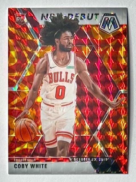 2019-20 Mosaic Coby White Orange Reactive Prizm Refractor Rookie SP RC 264 Bulls