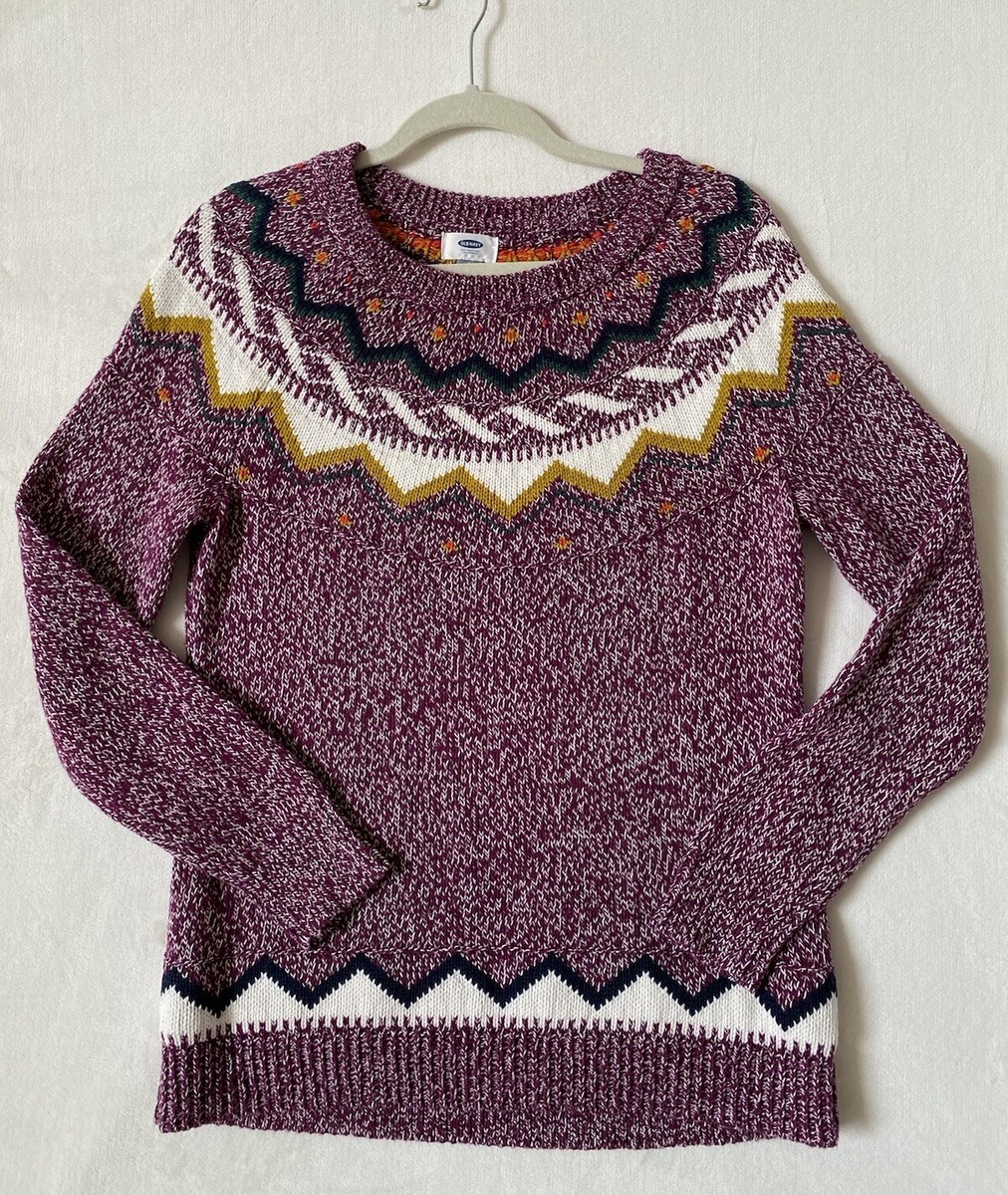 Old Navy Classic Fair Isle Women Pullover Knit Sweater Multi