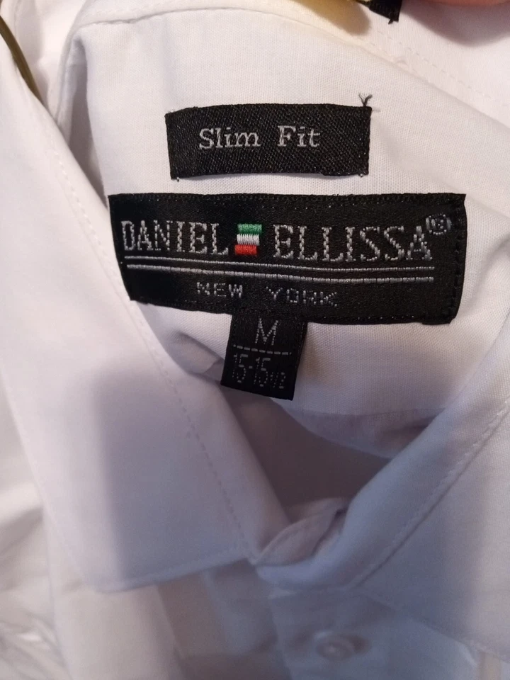 Camisa Para Hombres Daniel Ellissa Blanca Con Botones Calce Ajustado Talla 15-15.5 Foto 4 de 4