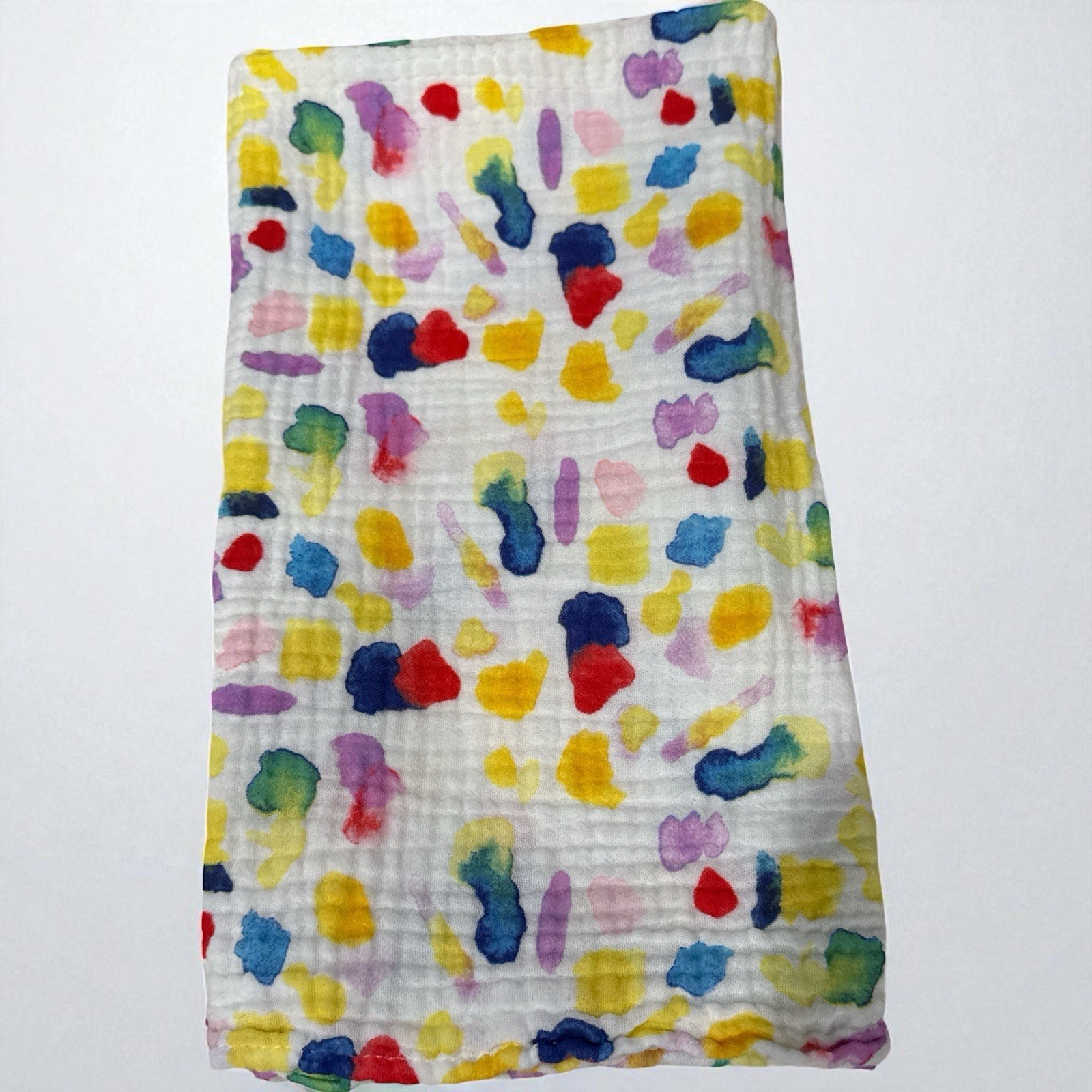 Lovevery Baby Swaddle Watercolor Organic Cotton Blanket Lovey Rainbow-image