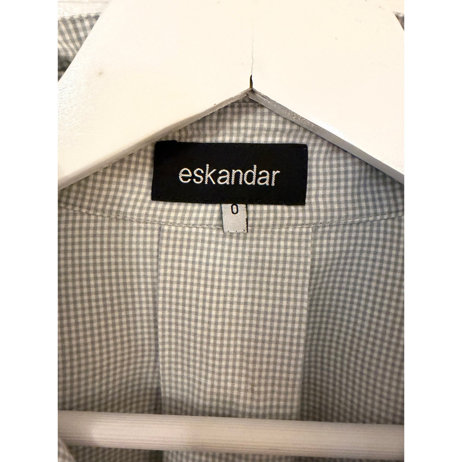 ESKANDER Button Down Gingham Relaxed Button Shirt… - image 2