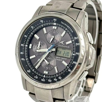 Casio Oceanus OCW-500TDJ Quartz Watch 41mm Titanium Black/Silver Used