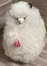 Alpaca Llama Handmade Stuffed Plush - Real SOFT Fur White Fluffy Luxury Peru