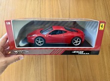 Hot Wheels 1/18 Ferrari 458 Italia Red Diecast Model Car Rare Collectible