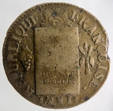 1793 France 1 Sol Aux Balances Coin | Fine Collectable Grade
