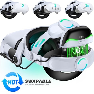 Verstellbares VR Head Strap 6700mAh Akku Kompatibel mit Meta Quest 3/3s/Quest 2