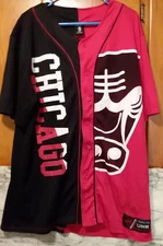 CHICAGO BULLS Unk NBA Jersey Button Up Shirt Men's XXLarge - 2XL Black Red White